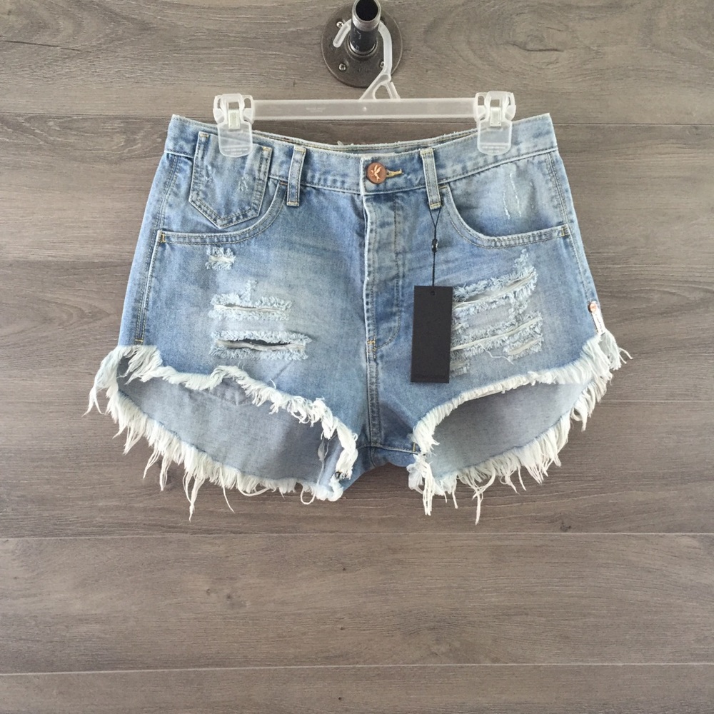 One Teaspoon Le Wolves Denim Shorts